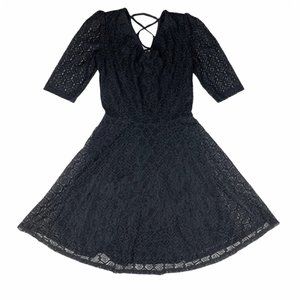 $10 CLEARANCE! love, Fire Lace Eyelet Lace-Up Skater Dress